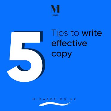 "5 tips to write effective copy" text