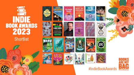 book covers on Indie Book Awards banner